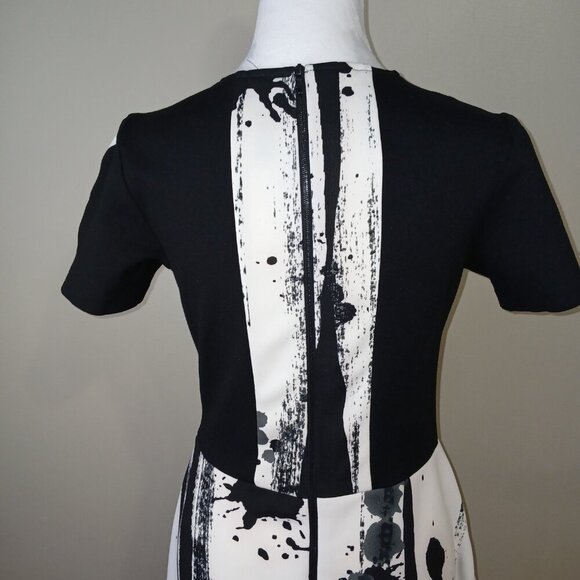 YOANA BARASCHI, BLACK AND WHITE SPLATTER DESIGN, WOMENS DRESS, SIZE MEDIUM - Picture 6 of 10